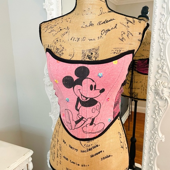 New York Couture One of a Kind Mickey Boned Corset Crop Top - Picture 3 of 7